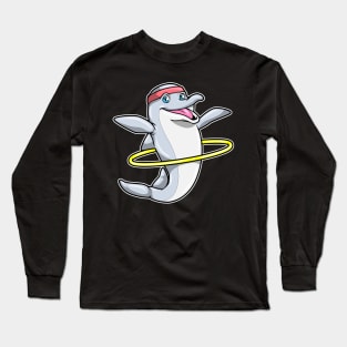 Dolphin at Fitness with Swing ring & Headband Long Sleeve T-Shirt